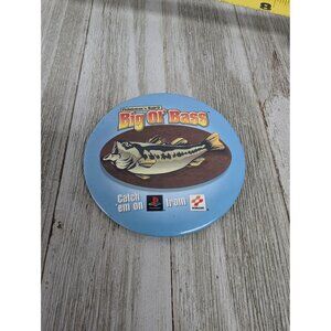 Vintage Fishermans Bait 2 Big Ol Bass Pinback Button Metal 3" Promo Pin